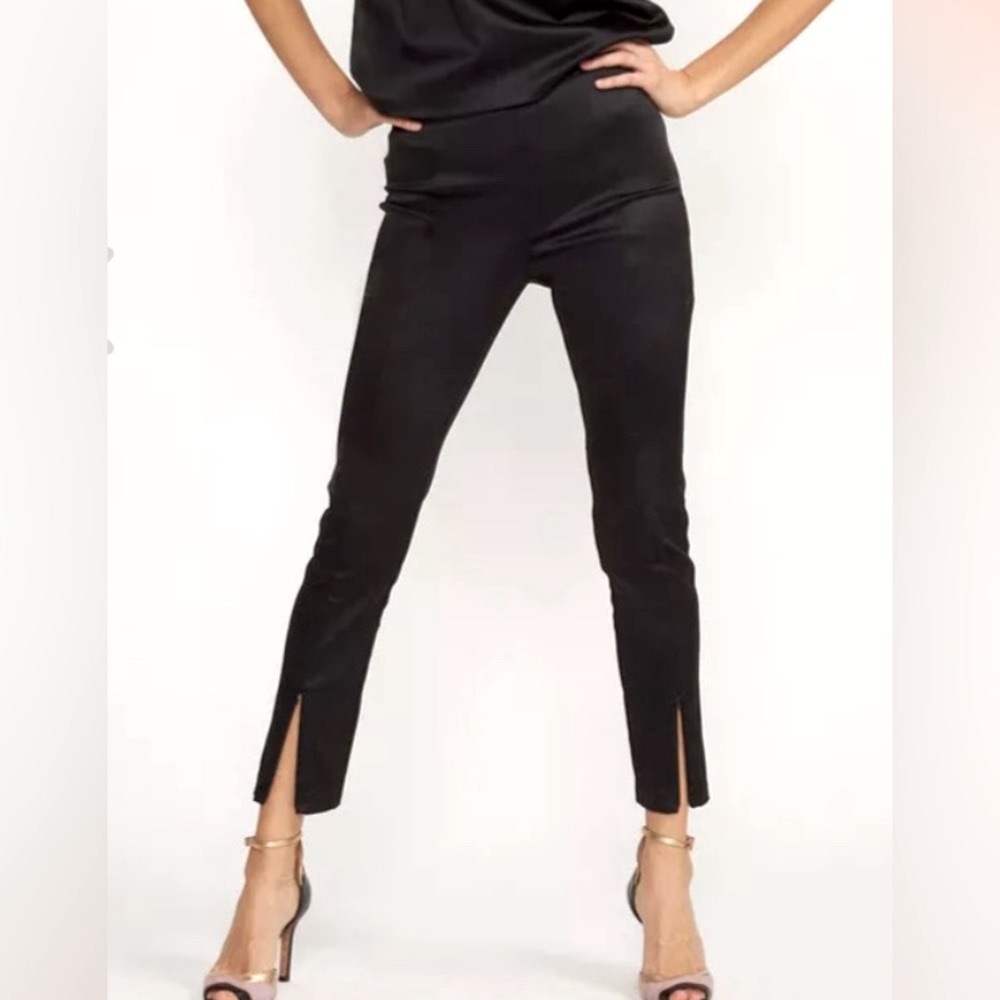 Cynthia Rowley RUSH Stretch Satin Black Pant, Size 0 BNWT